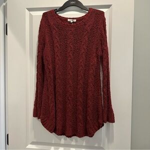Miracle Burgundy Cable Knit Sweater